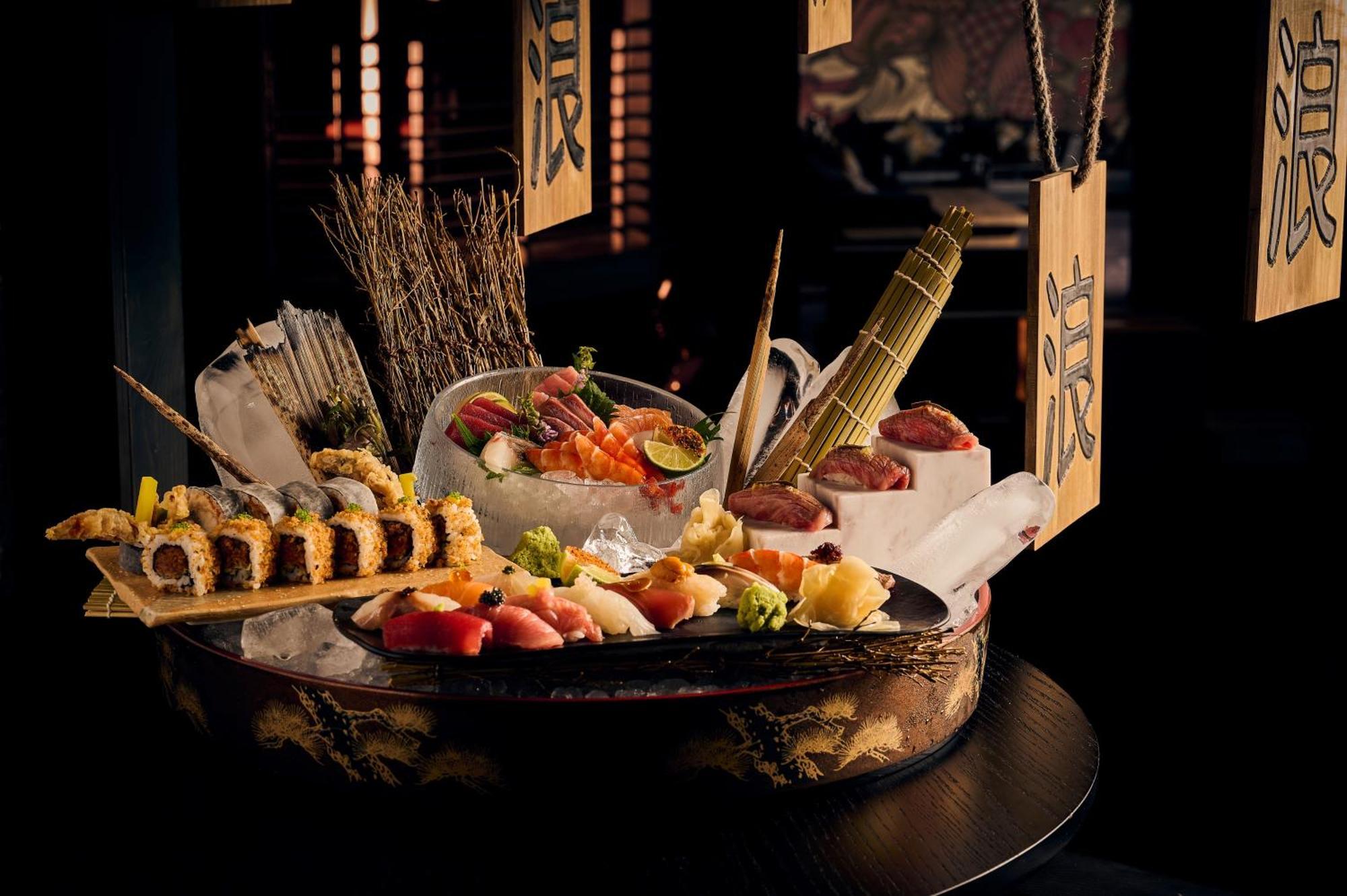 Five Luxe Hotel Dubai Exterior photo A sashimi platter